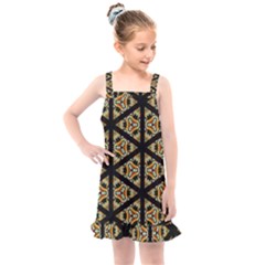 Pattern Stained Glass Triangles Kids  Overall Dress by HermanTelo