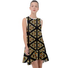 Pattern Stained Glass Triangles Frill Swing Dress by HermanTelo