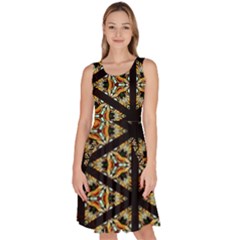 Pattern Stained Glass Triangles Knee Length Skater Dress With Pockets by HermanTelo