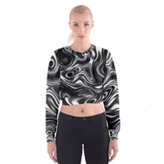 Wave Abstract Lines Cropped Sweatshirt by HermanTelo