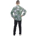 Green And White Textured Botanical Motif Manipulated Photo Men s Half Zip Pullover View2