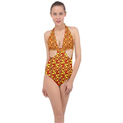 Rby-b-8-2 Halter Front Plunge Swimsuit by ArtworkByPatrick