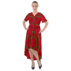 Bloom In Yule  Mandala Season Colors Front Wrap High Low Dress by pepitasart