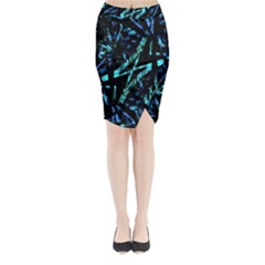 Modern Abstract Geo Print Midi Wrap Pencil Skirt by dflcprintsclothing