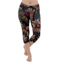 Old Embroidery 1 1 Lightweight Velour Capri Yoga Leggings View1