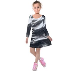 Polka Dots 1 2 Kids  Long Sleeve Velvet Dress by bestdesignintheworld