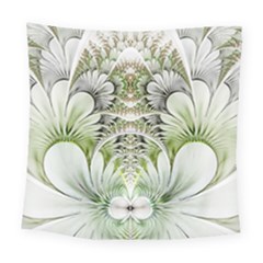 Fractal Delicate White Background Square Tapestry (large) by HermanTelo