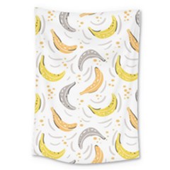 Seamless Stylish Pattern With Fresh Yellow Bananas Background Large Tapestry by Wegoenart