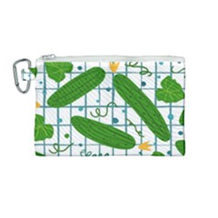 Seamless Pattern With Cucumber Canvas Cosmetic Bag (medium) by Wegoenart