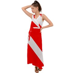 Diving Flag V-neck Chiffon Maxi Dress by FlagGallery