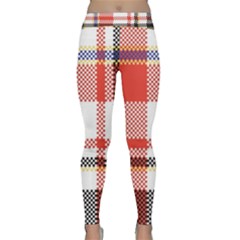 Plaid Mosaic Pixel Seamless Pattern Classic Yoga Leggings by Wegoenart