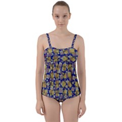 Zappwaits Twist Front Tankini Set by zappwaits