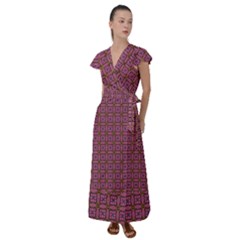 Wisteria Flutter Sleeve Maxi Dress by deformigo