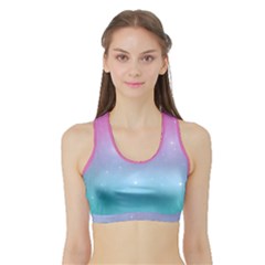 Pastel Goth Galaxy  Sports Bra With Border by thethiiird