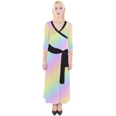 Pastel Goth Rainbow  Quarter Sleeve Wrap Maxi Dress by thethiiird