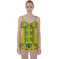 Peace People Hippie Friends And Free Living Fauna Tie Front Two Piece Tankini by pepitasart