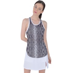 Python Snakeskin Print Racer Back Mesh Tank Top by LoolyElzayat