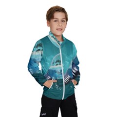 Awesome Light Bulb With Tropical Island Kids  Windbreaker by FantasyWorld7