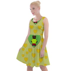 Home Of The Cartoon Bears Knee Length Skater Dress by pepitasart