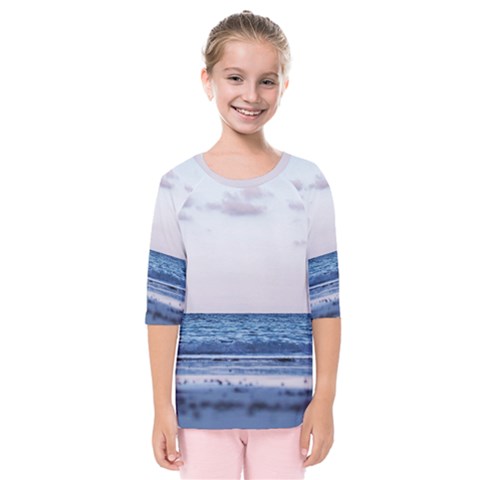 Pink Ocean Hues Kids  Quarter Sleeve Raglan Tee by TheLazyPineapple