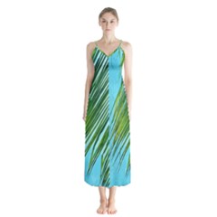 Tropical Palm Button Up Chiffon Maxi Dress by TheLazyPineapple