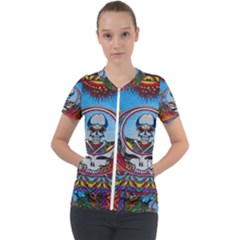 Grateful Dead Wallpapers Short Sleeve Zip Up Jacket by Sapixe