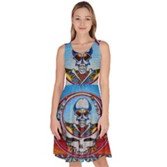 Grateful Dead Wallpapers Knee Length Skater Dress With Pockets by Sapixe