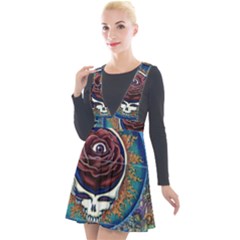 Grateful Dead Ahead Of Their Time Plunge Pinafore Velour Dress by Sapixe