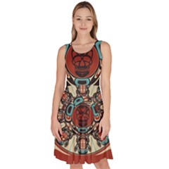 Grateful Dead Pacific Northwest Cover Knee Length Skater Dress With Pockets by Sapixe