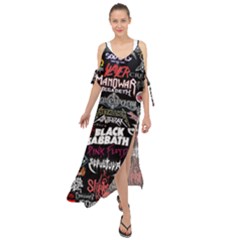 Metal Bands College Maxi Chiffon Cover Up Dress by Sudhe