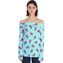 Donuts Pattern Food Colourful Off Shoulder Long Sleeve Top View1