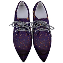 Christmas Background Star Women s Pointed Oxford Shoes by Vaneshart