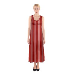 Nice Stripes - Apple Red Sleeveless Maxi Dress by FashionBoulevard