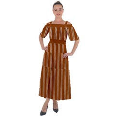 Nice Stripes - Burnt Orange Shoulder Straps Boho Maxi Dress  by FashionBoulevard