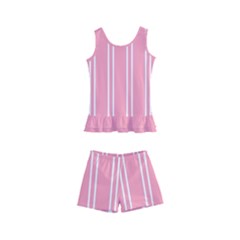 Nice Stripes - Flamingo Pink Kids  Boyleg Swimsuit by FashionBoulevard