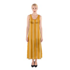 Nice Stripes - Honey Orange Sleeveless Maxi Dress by FashionBoulevard