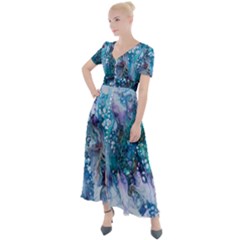 Sea Anemone Button Up Short Sleeve Maxi Dress by CKArtCreations