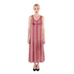 Nice Stripes - Indian Red Sleeveless Maxi Dress by FashionBoulevard