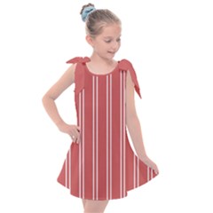 Nice Stripes - Indian Red Kids  Tie Up Tunic Dress by FashionBoulevard