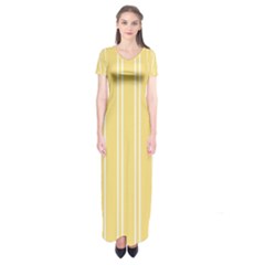 Nice Stripes - Mellow Yellow Short Sleeve Maxi Dress by FashionBoulevard