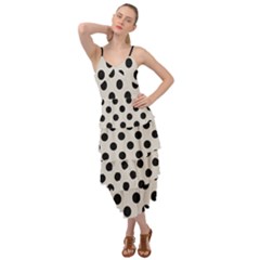 Polka Dots - Black On Abalone Grey Layered Bottom Dress by FashionBoulevard