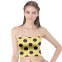 Polka Dots Black On Mellow Yellow Tube Top View1