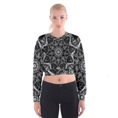 Black And White Pattern Cropped Sweatshirt by Sobalvarro