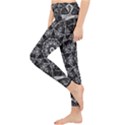 Black And White Pattern Lightweight Velour Classic Yoga Leggings View3