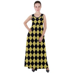 Block Fiesta Black And Ceylon Yellow Empire Waist Velour Maxi Dress by FashionBoulevard