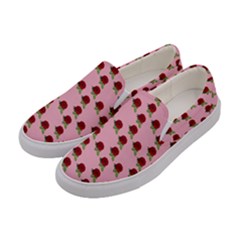 Rose In Pink Women s Canvas Slip Ons by snowwhitegirl