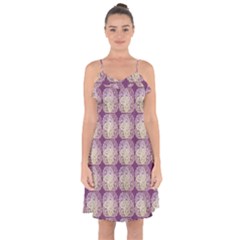 Doily Only Pattern Purple Ruffle Detail Chiffon Dress by snowwhitegirl