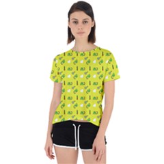 Green Elephant Pattern Yellow Open Back Sport Tee by snowwhitegirl