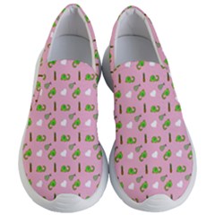 Green Elephant Pattern Pink Women s Lightweight Slip Ons by snowwhitegirl