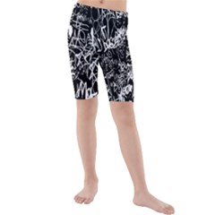 Graffiti Abstract Collage Print Pattern Kids  Mid Length Swim Shorts by dflcprintsclothing